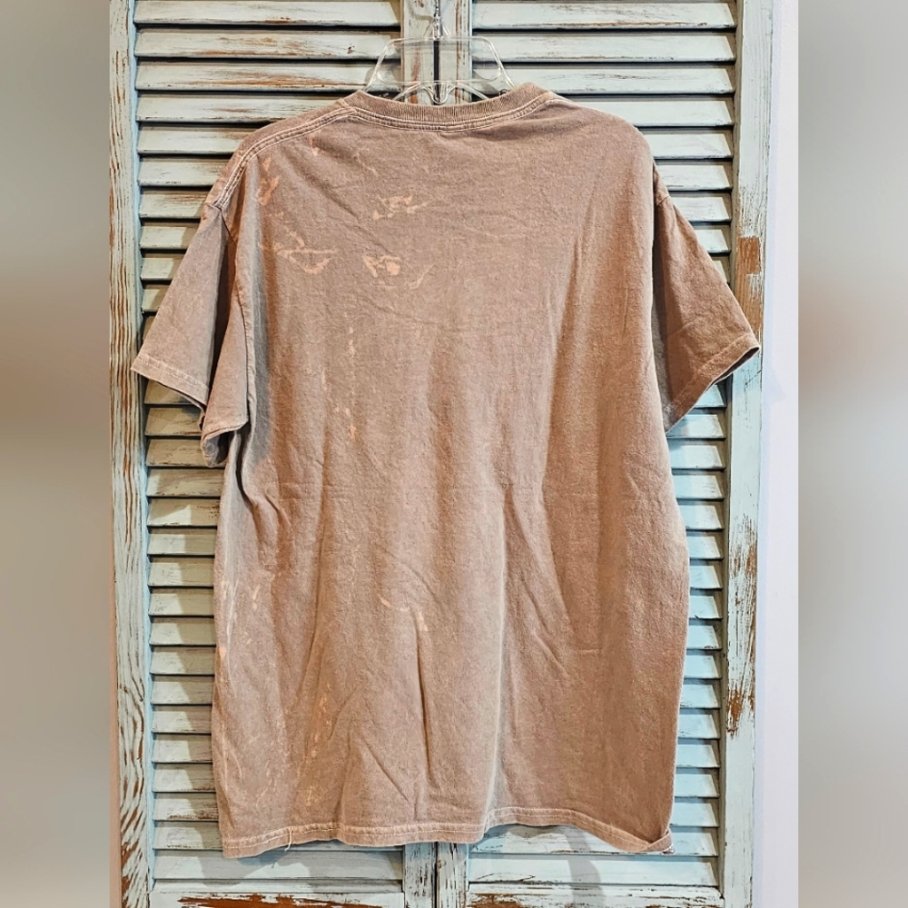 NWOT NIRVANA Official Licensed Vintage Style M Beige Distressed Dyed Grunge Tee - Picture 3 of 3